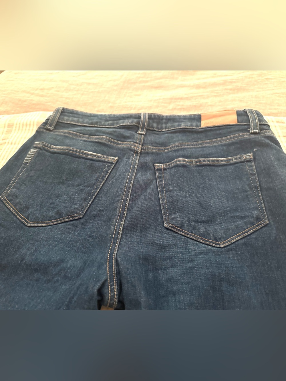 PAIGE Leenah Button-Front Wide Leg Jeans in Deep Indigo - Picture 10 of 10